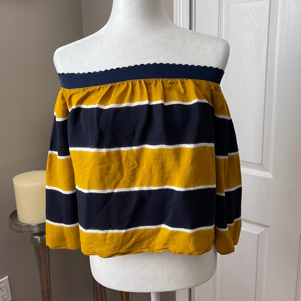 striped crop top.